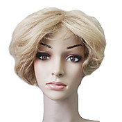 Capless 100% Human Hair Blonde Short Wavy Hair Wig