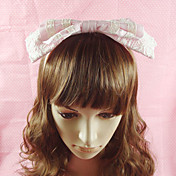 Handmade Pink Cotton Lace 23cm Bow Sweet Lolita Headband