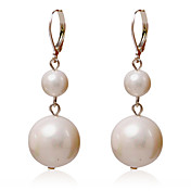 Elegante lega rotonde perle Orecchini