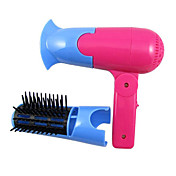 2 in 1 Mini Electric Travel Portable Folding Hair Dryer Blower with Brush