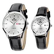 Kvalitet Couples 'PU Quartz Movement Glass armbåndsur Flere farger