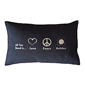 Love & Peace algodão / linho fronha decorativa