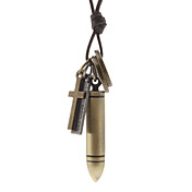Colar de couro Antique Bronze bala para animais de estimação
