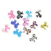 24PCS 3D Half Cover Resin Nail Decorations  Diamond Cartoon Bowknot