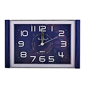 Plastic Square Analog Alarm Clock (Blue,1xAA))