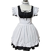 Bella corta Manica Corta in bianco e nero vestito di cotone Country Lolita