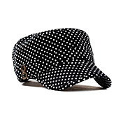 Black and White Dot Pattern Flat Cap (56-58cm)