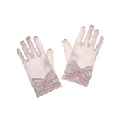 doigts de satin de gants de fille de fleur avec un arc et des perles (plus de couleurs)