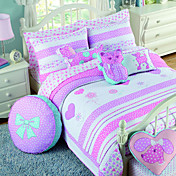 3PCS Heart Pattern Cotton Königin Quilt Set