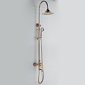 Rose Gold Finish Antique Style Duscharmatur mit Durchmesser 16cm Duschkopf + Handbrause