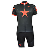 Kooplus 100% Polyester Short Sleeve Quick Dry Mens Cycling Suits(Black And Red)