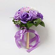 Satin Nice / Coton Rose Bridal Bouquet rond mariage de forme