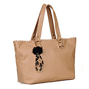 Women's Whole Colored Spring-season Woven Simple PU Satchel(32*28*13cm)
