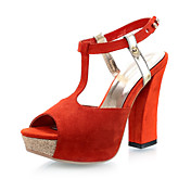 Suede Chunky Heel sandaler med to Closure Typer Parti / Evening Sko (Flere farger)