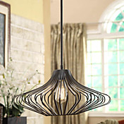 Luz 60W Colgante moderno con pantalla Negro Estructura Metálica