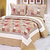 3pcs traditionellen Plaid gewaschener Baumwolle Decke gesetzt