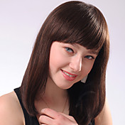 Capless Mefiun Length Brown Straight Mixed Hair Wigs