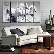 28 "-35" Classic White Horse Reloj de pared en lienzo de 5 x