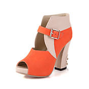 Suede Chunky Heel Peep Toe With Buckle Party / Evening Shoes (More Colors)