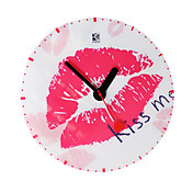 Labios Patrón reloj de pared de acrílico Mute (colores aleatorios)