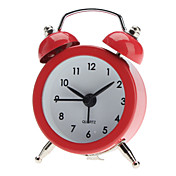 5" Round Twin Bells Mini Desktop Analog Alarm Clock (1xButton Battery, Assorted Colors)