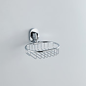 Contemporary Style Chrome Finish Wall Mounted Brass Oval Shape Soap Holders Basket