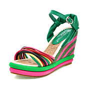 Elegant Leatherette kile hæl sandaler med Buckle Party / Evening Sko (Flere farger)