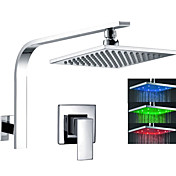 Farbwechsel LED chorme Finish zeitgenössische 8 Zoll Duschkopf Dusche Wasserhahn