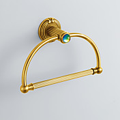 Antikk stil fargerike krystall Dekorert Ti-PAD Finish Brass Buet Ring Towel Ring