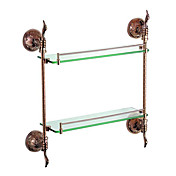Antique Style Rose Gold Finish Vægmonteret Messing Double Layer Glass Bracket