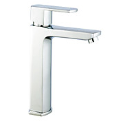 Tall Centerset Contemporary Style Chrome Finish Brass Bathroom Sink Faucets