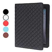 Lattice Design PU Leather Case with Stand for iPad 4