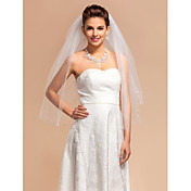 Smukke Four-tier Elbow Wedding Veil Med Cut Edge