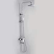 Chrome Finish Contemporary Style Shower Faucets mit 21 x 21cm Shower Head + Hand Shower