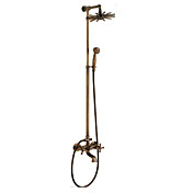 Wall Mount Antique Style Antique Brass Finish Brass Shower Faucets