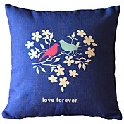 Clássico Floral Pássaro algodão / linho fronha decorativa