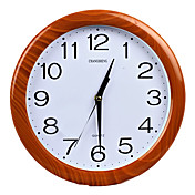 Round Plastic Analog Quartz Wall Clock(Brown)