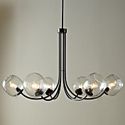 Candelabro Tradicional 60W com 6 luzes e vidros Bubble-Sombra