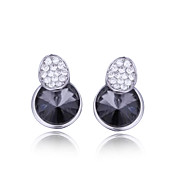 Unique Platinum Plated Round Crystal Earrings(More Colors)