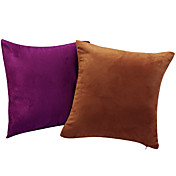 Set of 2 Solid Faux Suede Decorative Pillow Cover