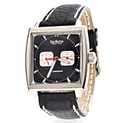 Heren Water Resistant Style Mechanische lederen Analoog Wrist Watch (Zwart)