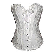 Pure White Satin Princee Lolita Corset With Ruffle