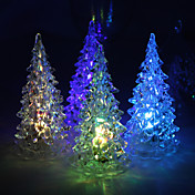 Acrylic Vinyl Christmas Tree LED Lamp - Set of 4 (Color Changing, Built-in Botton Cell)