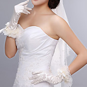 Belle Fingertips satin coude gants de mariage Longueur