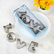 "Liefde" metalen cookie cutter set bruiloft gunst (4 stuks, meer kleuren)