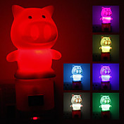 Pig Shaped Mudando a cor Night Light LED (220V)