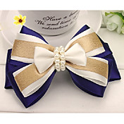 Blauw Mix Vrouwen Gold Bow Handmade Hair Clip