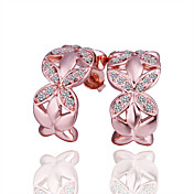 Charming Rose Gold Plated Crystal Irregular Earrings