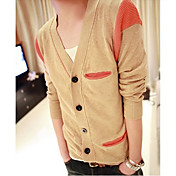 Men's Simple Contrast Color Knitwear Cardigan