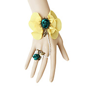 Handmade mousseline de soie jaune Fleur Pays Lolita Bracelet